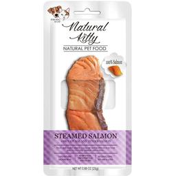 Лакомство для кошек и собак Natural Kitty Original Series Steamed Salmon, в виде кусочков лосося приготовленных на пару, 25 г