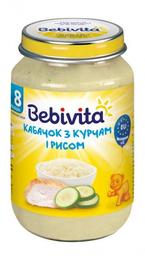 Пюре Bebivita Кабачок з курчам і рисом, 220 г