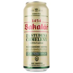 Пиво Bakalar Dry Hooped lager, світле, з/б, 5,2%, 0,5 л