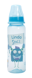 Пляшечка для годування Lindo, з силіконовою соскою, 250 мл, блакитний (Li 138 гол)