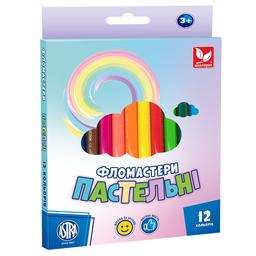 Фломастери Школярик Пастельні, 12 кольорів (317122001-UA)