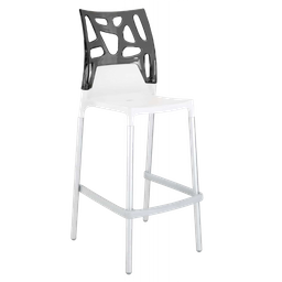 Барний стілець Papatya X-Treme Ego-Rock, білий з сірим (4823044306251)