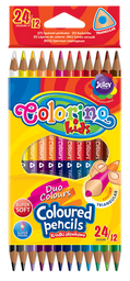 Олівці кольорові Colorino Duo Colors, двосторонні, 24 кольори, 12 шт. (33046PTR)