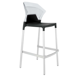 Барный стул Papatya Ego-S, черный с прозрачным (430678)