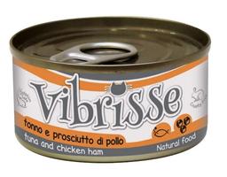 Вологий корм для котів Vibrisse, Тунець, куряча шинка, 70 г (A1018768)