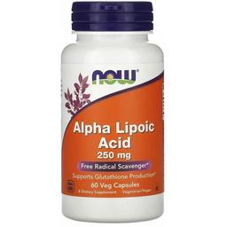 Альфа-липоевая кислота Now Foods Alpha Lipoic Acid 250 мг 60 вегетарианских капсул