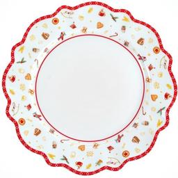 Тарелка подставная Lefard Christmas Delight, 28 см, белый с красным (985-119)