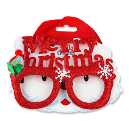Очки карнавальные Holly Jolly С Рождеством, красный (855153)
