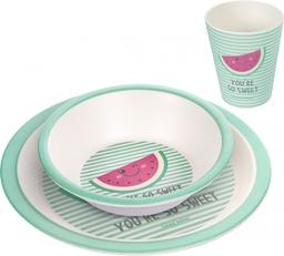 Комплект посуду Canpol babies So Cool Кавун, 3 елементи, бірюзовий з рожевим (9/226_pin)