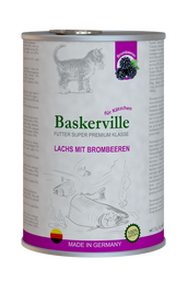 Вологий корм для котенят Baskerville Super Premium Lachs Mit Brombeeren Лосось з ожиною 400 г