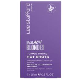 Ампули для освітленого волосся Lee Stafford Bleach Blondes Purple Toning Hot Shots тонувальні 4 шт. х 15 мл