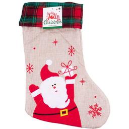 Прикраса новорічна Offtop Шкарпетка Санта (855055)