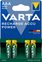Аккумулятор Varta ACCU AAA 1000mAh Bli 4 (ready 2 use), 4 шт. (5703301404)