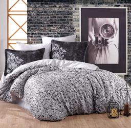 Комплект постельного белья Hobby Exclusive Sateen Elvira, сатин, евростандарт, 220х200 см, черный (8698499146327)