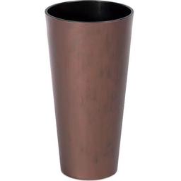 Горшок для цветов Prosperplast Tubus Slim Corten круглый с вкладышем, высокий, 250 мм, бронза (65865-7601)