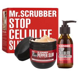 Антицеллюлитный набор Mr.Scrubber: Согревающее обертывание, 250 г + Массажное масло, 100 мл