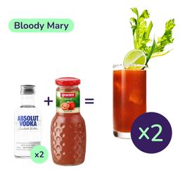Коктейль Bloody Mary (набор ингредиентов) х2 на основе Absolut