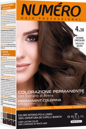 Фарба для волосся Numero Hair Professional Chocolate brown, відтінок 4.38 (Шоколадний каштан), 140 мл