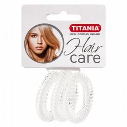 Набір резинок для волосся Titania Аnti Ziep, прозорий, 4 см, 3 шт. (7919)