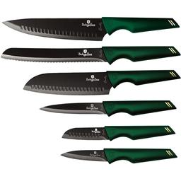 Набір ножів Berlinger Haus Emerald Collection, 6 предметів, зелений з чорним (BH 2591)