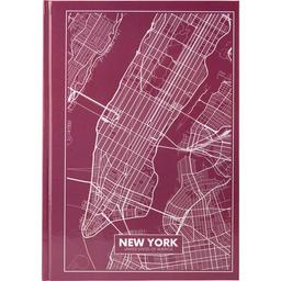 Книга записна Axent Maps New York A4 в клітинку 96 аркушів рожево-коричнева (8422-543-A)