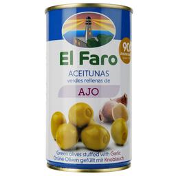Оливки El Faro фаршированные чесноком 350 г (914395)