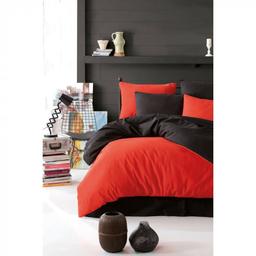 Комплект постельного белья Eponj Home Paint Mix Kirmizi-Siyah, ранфорс, евростандарт, красно-черный, 4 предмета (svt-2000022292436)