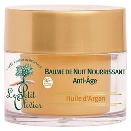 Нічний бальзам для обличчя Le Petit Olivier Organic Care, антивіковий, з аргановим маслом, 50 мл (3549620033137)