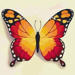 Набор для росписи по номерам Ідейка Оранжевая бабочка, 25х25 см (KHO4210)