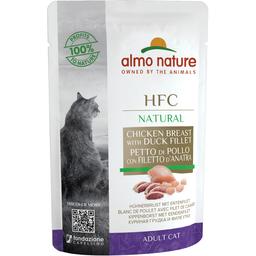 Влажный корм для кошек Almo Nature HFC Cat Natural куриная грудка и утиное филе, 55 г