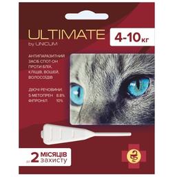 Краплі Unicum Ultimate від бліх, кліщів, вошей та власоїдів для котів, 4-10 кг (UL-042)