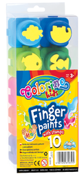Краски пальчиковые Colorino, с пазлами и штампами, 10 цветов (18395PTR/1)