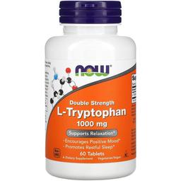 Амінокислота Now L-Tryptophan 1000 мг 60 таблеток