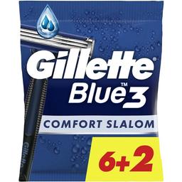 Одноразовые станки для бритья Gillette Blue 3 Comfort Slalom, 8 шт.
