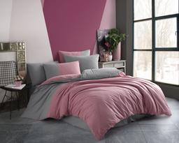 Комплект постельного белья Hobby Poplin Diamond Gulkurusu, поплин, 220х200 см, серый с розовым (8698499159808)