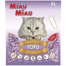 Наповнювач для котячого туалету Miau-Miau, тофу, з ароматом лаванди, 6 л