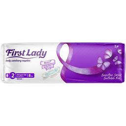 Гігієнічні прокладки First Lady Classic Long 2 з крильцями 4 краплі 8 шт.