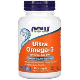 Супер Омега-3 Now Ultra Omega-3 Fish Oil Cardiovascular Support 90 капсул