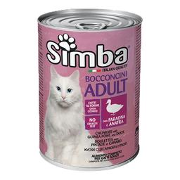 Вологий корм для котів Simba Cat Wet, цесарка з качкою, 415 г (70009515)