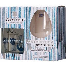 Коньяк Antarctica Godet Icy White, 40%, 0,5 л, в подарочной упаковке с бокалом