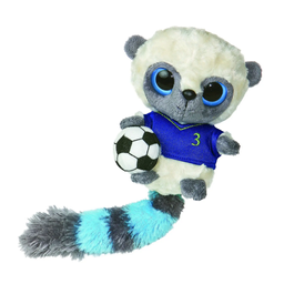 Мягкая игрушка Aurora Yoo Нoo, лемур, футболист, футболка синяя, 12 см (91303J)