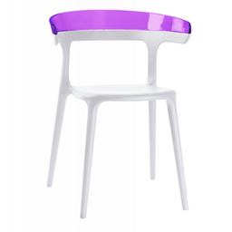 Кресло Papatya Luna белое сиденье, верх прозрачно-пурпурный (279932)