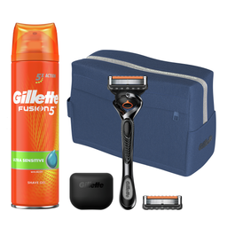 Подарунковий набір Gillette: Бритва ProGlide + Змінні картриджі для гоління 2 шт. + Гель для гоління Fusion5 200 мл
