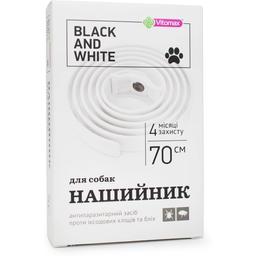 Нашийник протипаразитарний Vitomax Black&White для великих порід собак, білий, 70 см