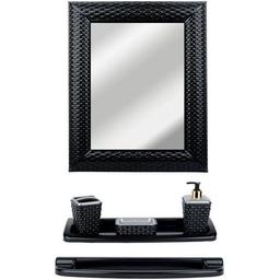 Набір Violet House Роттанг Antracite для ванної кімнати з дзеркалом, чорний (0543 Роттанг ANTRACITE)