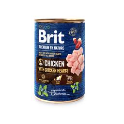 Беззерновой влажный корм для собак Brit Premium, с курицей и куриными сердечками, 400 г