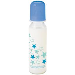Бутылочка для кормления Baby-Nova Декор, стеклянная, 250 мл, голубой (3960322)
