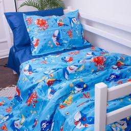 Підковдра на блискавці MirSon Kids Time 22-1314 Cerulean, сатин, 210х143 см, блакитна