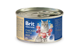 Вологий корм для котів Brit Premium by Nature Chicken with Beef курка з яловичиною 200 г