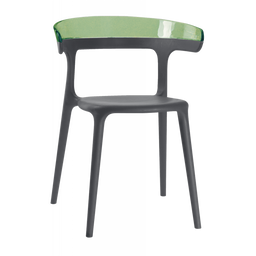 Кресло Papatya Luna, антрацит сиденье, верх прозрачно-зеленый (279888)